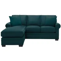 Glendora Reversible Sofa Chaise W/ Queen Sleeper in ELLIOT TEAL by H.M. Richards