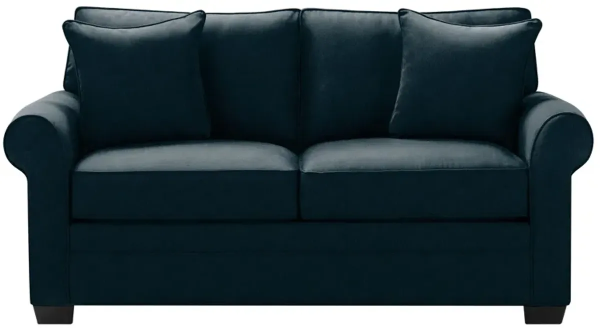 Glendora Full Sleeper Sofa in Suede So Soft Midnight by H.M. Richards