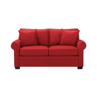 Glendora Full Sleeper Sofa in Suede So Soft Cardinal by H.M. Richards