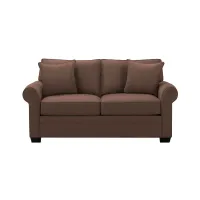 Glendora Full Sleeper Sofa in Suede So Soft Chocolate by H.M. Richards