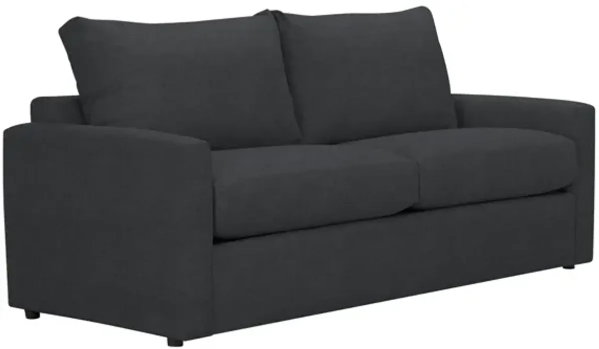 Melody Queen Sleeper in Braxton Charcoal by Overnight Sofa.