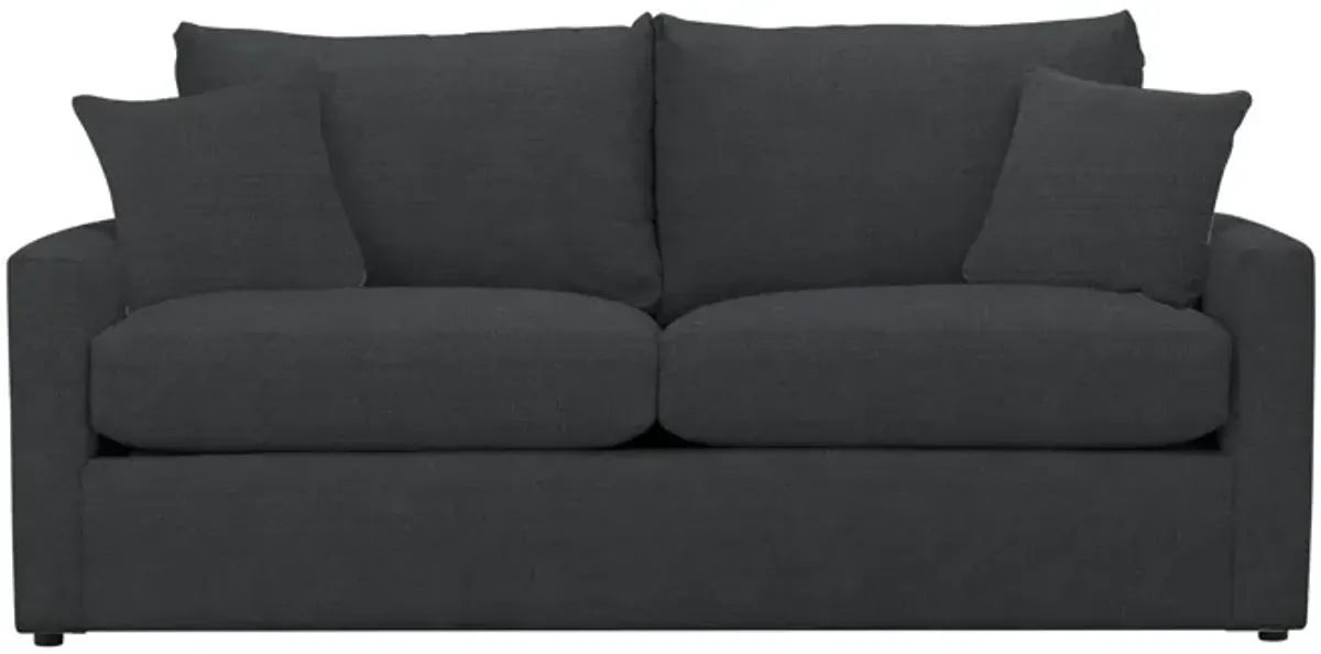 Melody Queen Sleeper in Braxton Charcoal by Overnight Sofa.