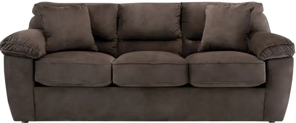 Rockport Microfiber Queen Sleeper Sofa in Chocolate by Overnight Sofa.