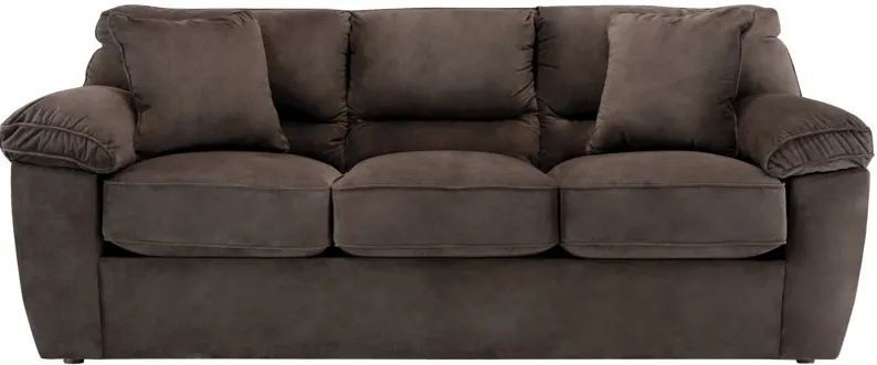 Rockport Microfiber Queen Sleeper Sofa in Chocolate by Overnight Sofa.
