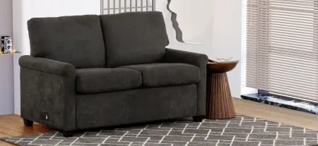 Kensington Convertible Sofabed with USB in Charcoal by Primo International