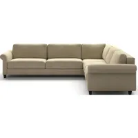 Flex Rolled Arm King Sleeper Sectional in Atlantic 03 by Luonto Furniture