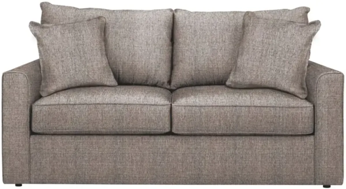 Trayce Chenille Full Sleeper Sofa in Braxton Stone by Overnight Sofa.