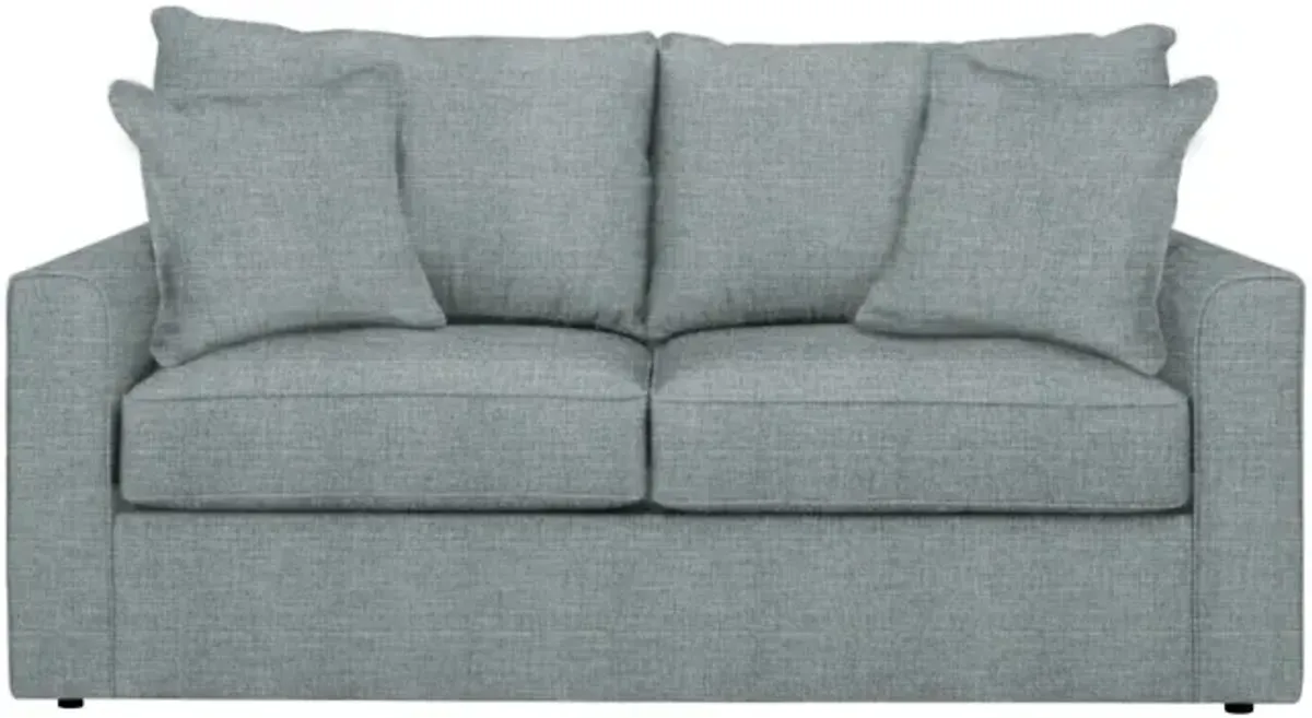 Trayce Chenille Full Sleeper Sofa in Quinn Mist by Overnight Sofa.