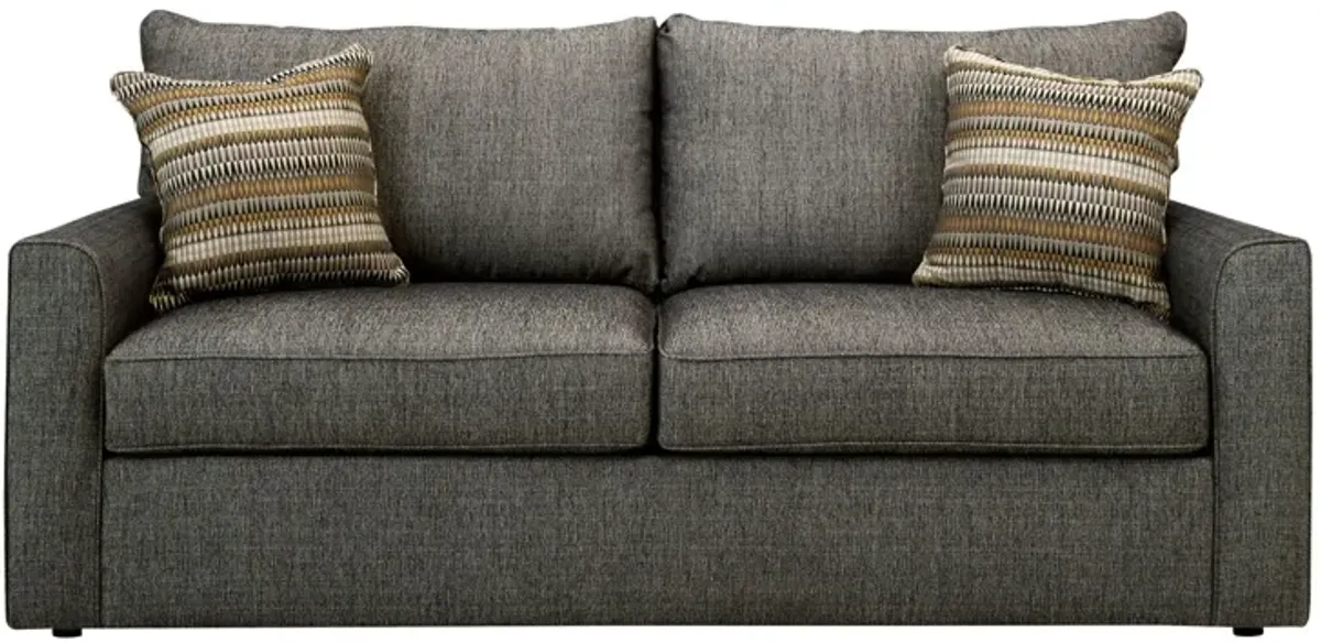 Trayce Chenille Full Sleeper Sofa in Stallion by Overnight Sofa.