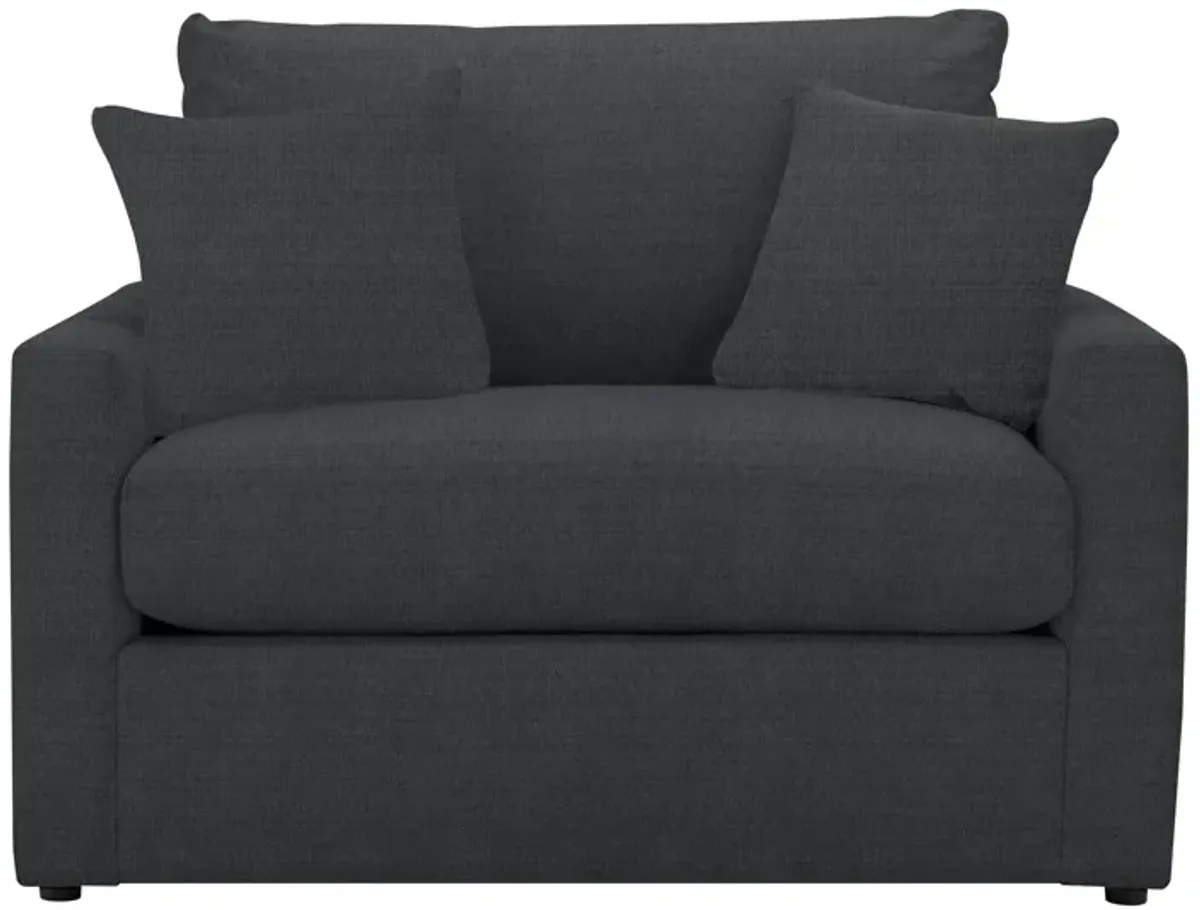 Melody Twin Sleeper in Braxton Charcoal by Overnight Sofa.