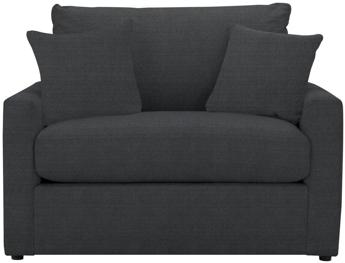 Melody Twin Sleeper in Braxton Charcoal by Overnight Sofa.
