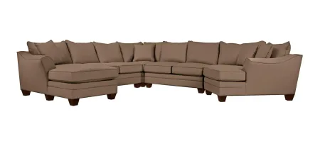 Foresthill 5-pc. Left Hand Facing Sectional Sofa in Suede So Soft Khaki by H.M. Richards