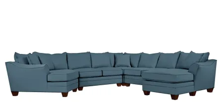 Foresthill 5-pc. Right Hand Facing Sectional Sofa in Suede So Soft Indigo by H.M. Richards