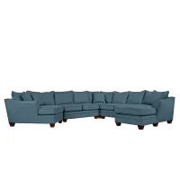 Foresthill 5-pc. Right Hand Facing Sectional Sofa in Suede So Soft Indigo by H.M. Richards