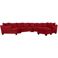 Foresthill 5-pc. Right Hand Facing Sectional Sofa in Suede So Soft Cardinal by H.M. Richards