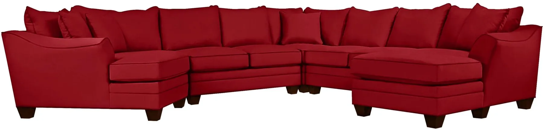 Foresthill 5-pc. Right Hand Facing Sectional Sofa in Suede So Soft Cardinal by H.M. Richards