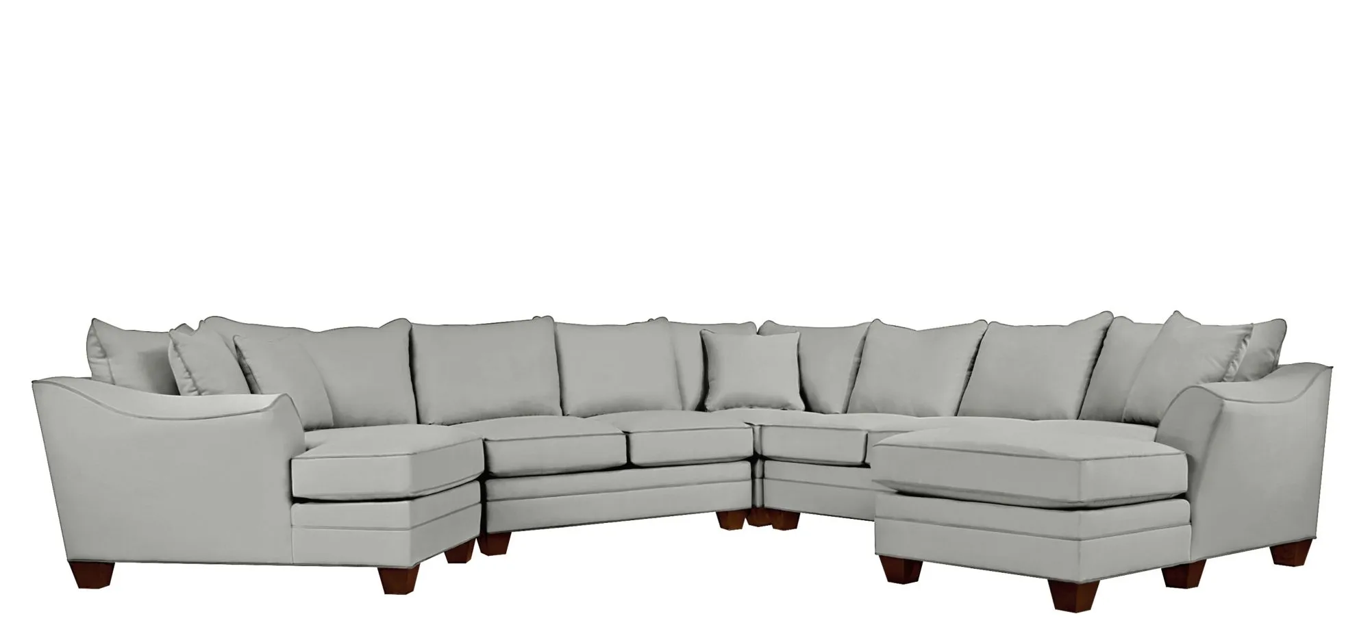 Foresthill 5-pc. Right Hand Facing Sectional Sofa in Suede So Soft Platinum by H.M. Richards