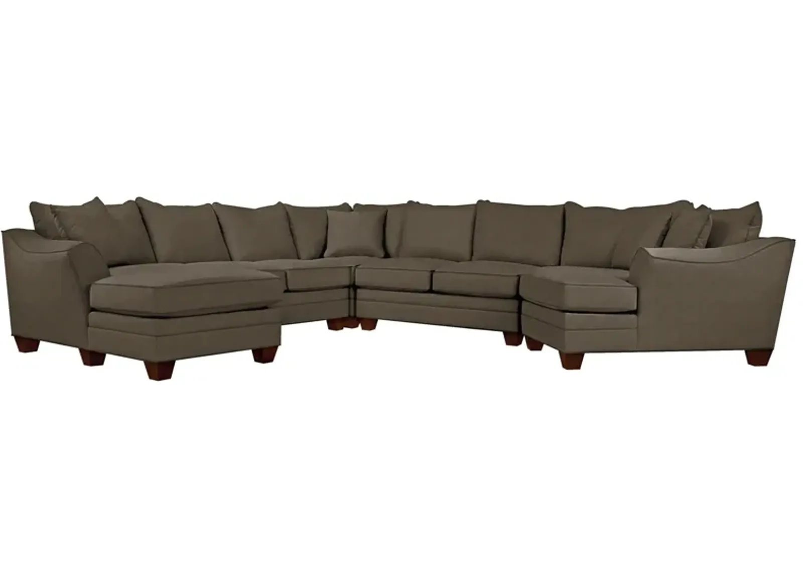 Foresthill 5-pc. Left Hand Facing Sectional Sofa in Suede So Soft Graystone by H.M. Richards