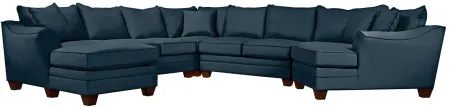 Foresthill 5-pc. Left Hand Facing Sectional Sofa in Suede So Soft Midnight by H.M. Richards