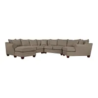 Foresthill 5-pc. Left Hand Facing Sectional Sofa in Suede So Soft Mineral by H.M. Richards