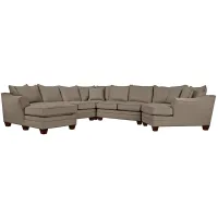 Foresthill 5-pc. Left Hand Facing Sectional Sofa in Suede So Soft Mineral by H.M. Richards