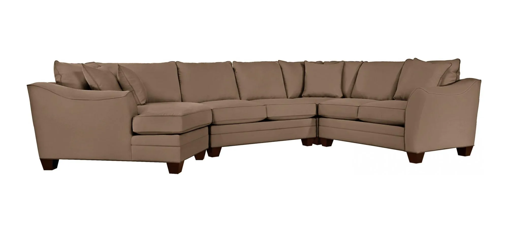 Foresthill 4-pc. Left Hand Cuddler with Loveseat Sectional Sofa in Suede So Soft Khaki by H.M. Richards