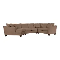 Foresthill 4-pc. Left Hand Cuddler with Loveseat Sectional Sofa in Suede So Soft Khaki by H.M. Richards
