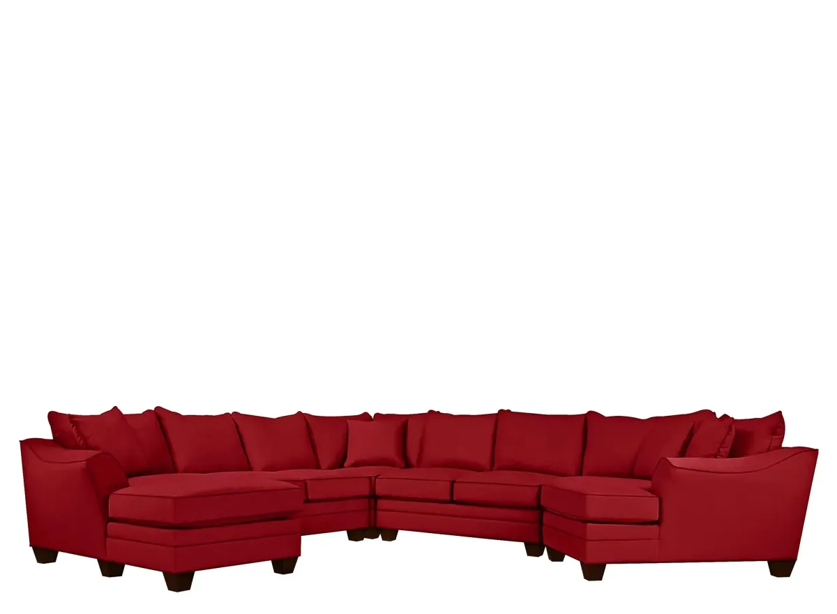 Foresthill 5-pc. Left Hand Facing Sectional Sofa in Suede So Soft Cardinal by H.M. Richards