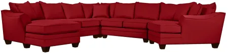 Foresthill 5-pc. Left Hand Facing Sectional Sofa in Suede So Soft Cardinal by H.M. Richards