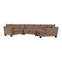 Foresthill 4-pc. Right Hand Cuddler with Loveseat Sectional Sofa in Suede So Soft Khaki by H.M. Richards