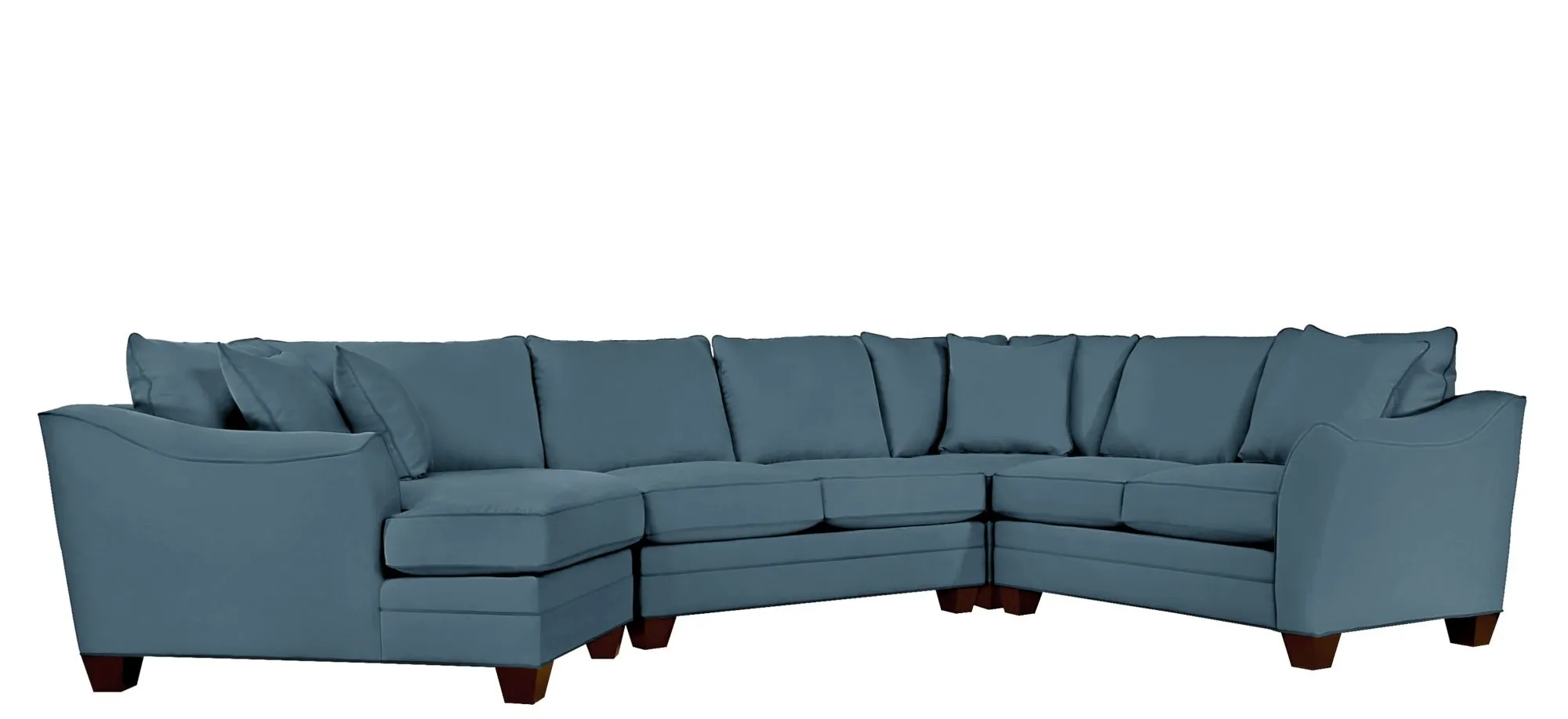 Foresthill 4-pc. Left Hand Cuddler with Loveseat Sectional Sofa in Suede So Soft Indigo by H.M. Richards