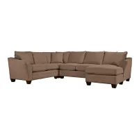 Foresthill 4-pc. Sectional w/ Right Arm Facing Chaise in Suede So Soft Khaki by H.M. Richards