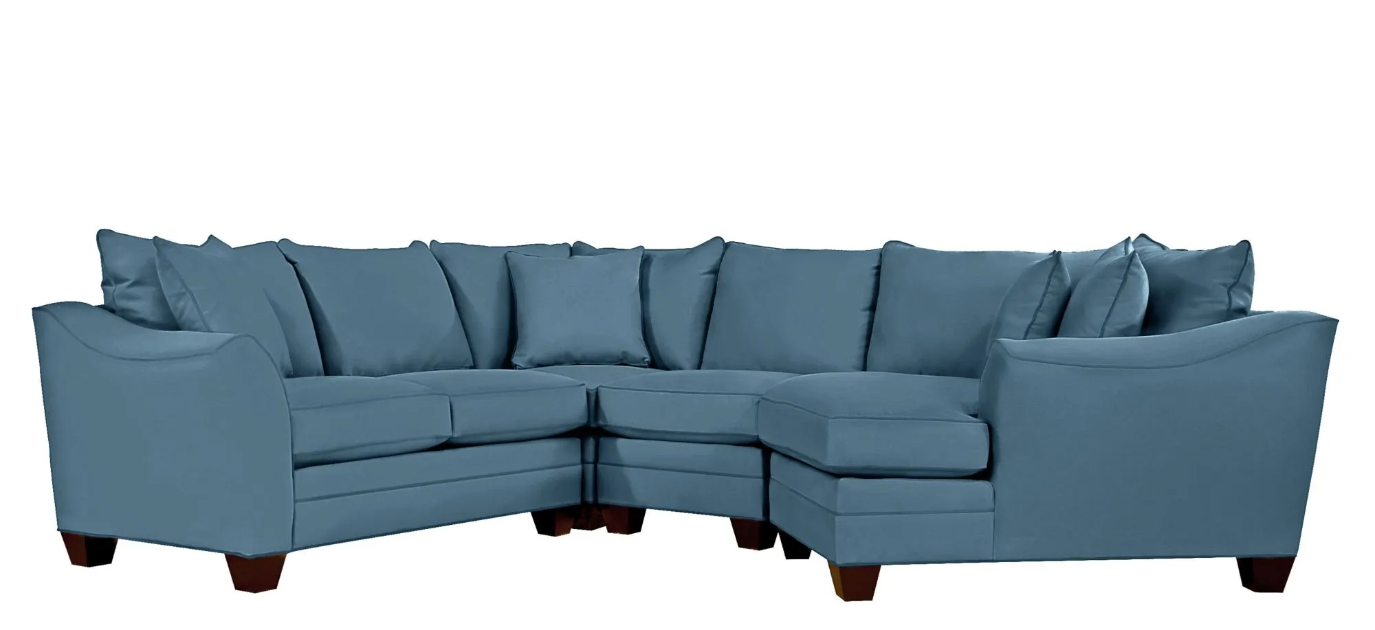 Foresthill 4-pc. Right Hand Cuddler Sectional Sofa in Suede So Soft Indigo by H.M. Richards