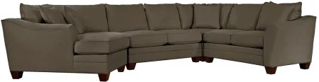Foresthill 4-pc. Left Hand Cuddler with Loveseat Sectional Sofa in Suede So Soft Graystone by H.M. Richards