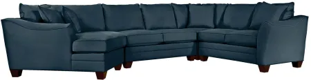 Foresthill 4-pc. Left Hand Cuddler with Loveseat Sectional Sofa in Suede So Soft Midnight by H.M. Richards