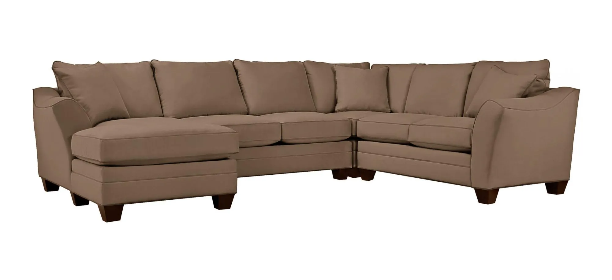 Foresthill 4-pc. Left Hand Chaise Sectional Sofa in Suede So Soft Khaki by H.M. Richards