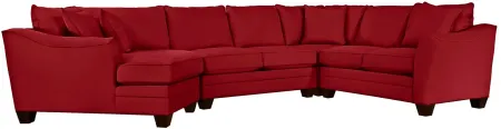 Foresthill 4-pc. Left Hand Cuddler with Loveseat Sectional Sofa in Suede So Soft Cardinal by H.M. Richards