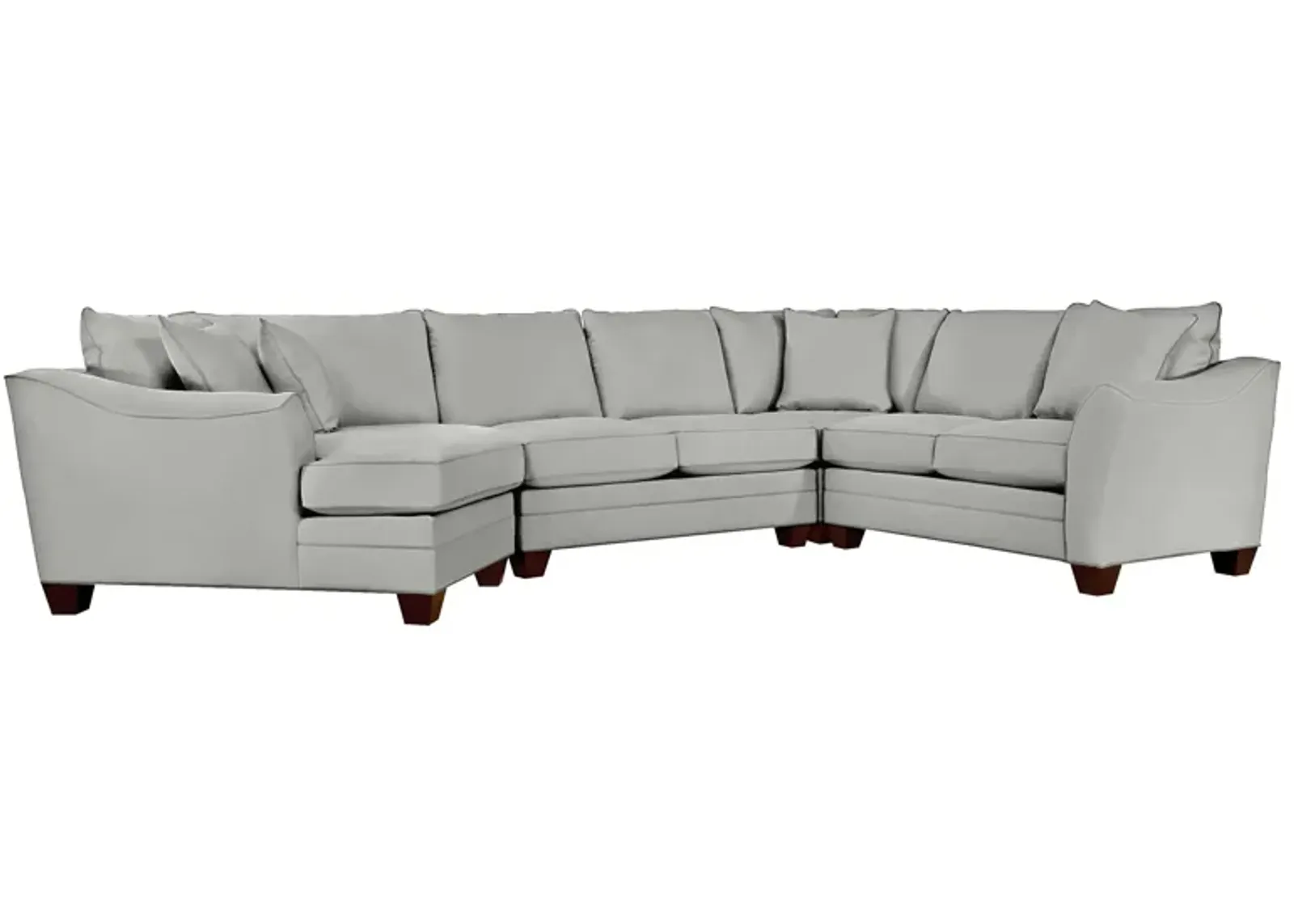 Foresthill 4-pc. Left Hand Cuddler with Loveseat Sectional Sofa in Suede So Soft Platinum by H.M. Richards