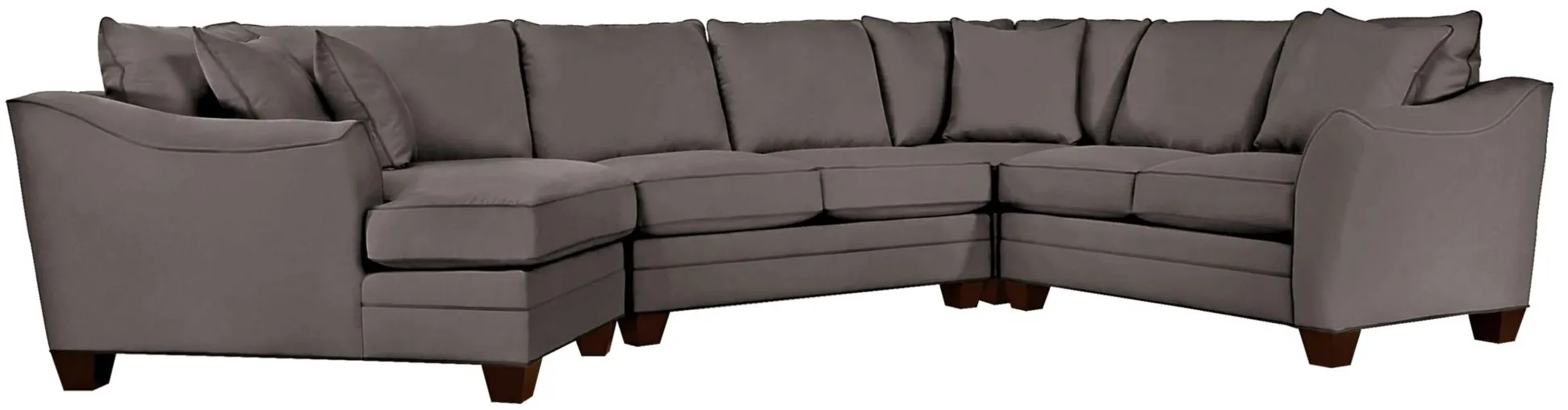 Foresthill 4-pc. Left Hand Cuddler with Loveseat Sectional Sofa in Suede So Soft Slate by H.M. Richards