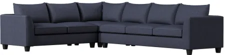 Daine 3-pc. Sectional Sofa in Popstitch Navy by Fusion Furniture
