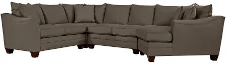 Foresthill 4-pc. Right Hand Cuddler with Loveseat Sectional Sofa in Suede So Soft Graystone by H.M. Richards