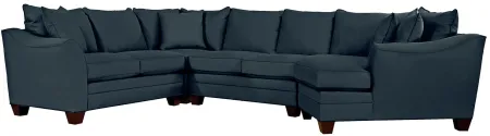 Foresthill 4-pc. Right Hand Cuddler with Loveseat Sectional Sofa in Suede So Soft Midnight by H.M. Richards