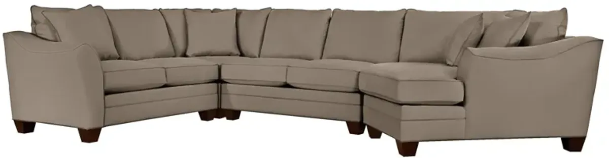 Foresthill 4-pc. Right Hand Cuddler with Loveseat Sectional Sofa in Suede So Soft Mineral by H.M. Richards