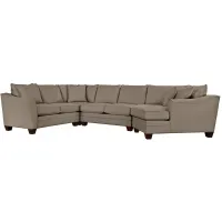 Foresthill 4-pc. Right Hand Cuddler with Loveseat Sectional Sofa in Suede So Soft Mineral by H.M. Richards