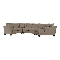 Foresthill 4-pc. Right Hand Cuddler with Loveseat Sectional Sofa in Suede So Soft Mineral by H.M. Richards