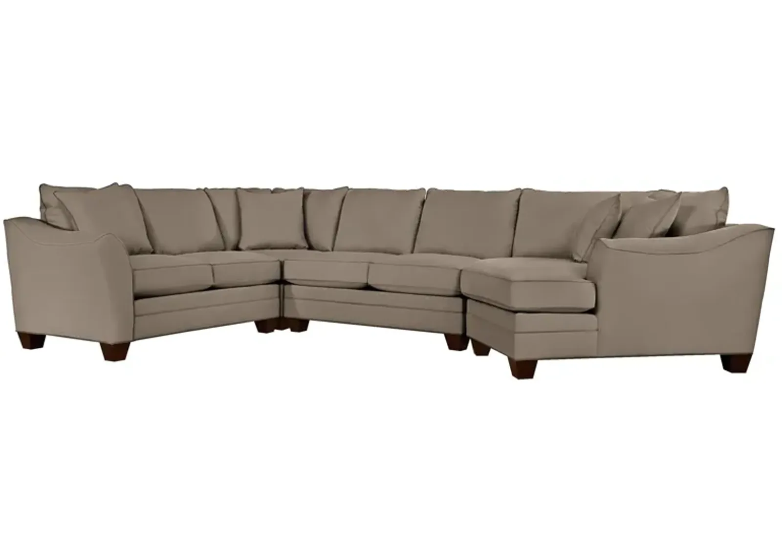 Foresthill 4-pc. Right Hand Cuddler with Loveseat Sectional Sofa in Suede So Soft Mineral by H.M. Richards