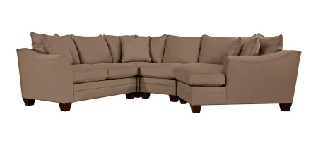 Foresthill 4-pc. Right Hand Cuddler Sectional Sofa in Suede So Soft Khaki by H.M. Richards