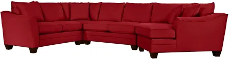 Foresthill 4-pc. Right Hand Cuddler with Loveseat Sectional Sofa in Suede So Soft Cardinal by H.M. Richards