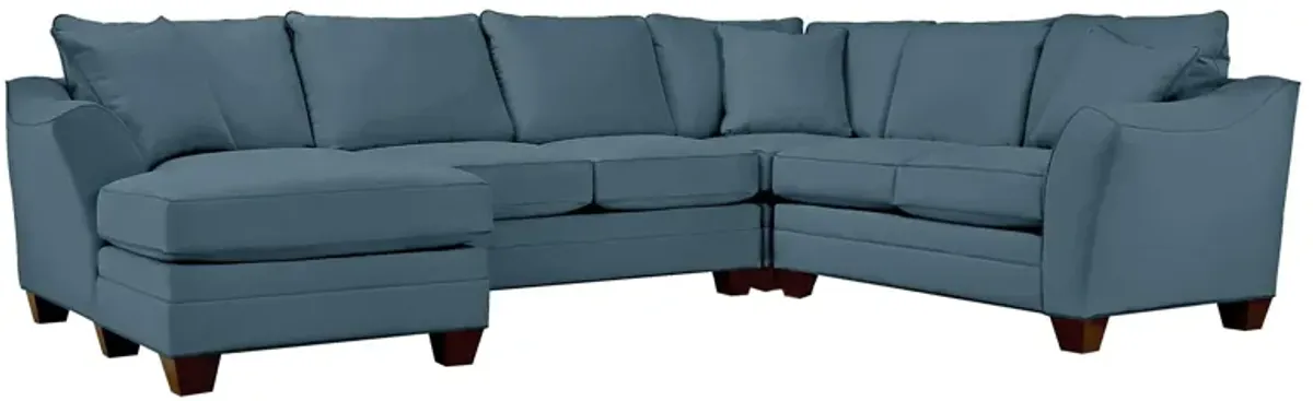 Foresthill 4-pc. Left Hand Chaise Sectional Sofa in Suede So Soft Indigo by H.M. Richards