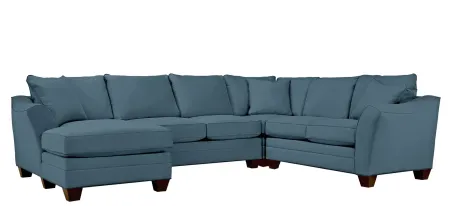 Foresthill 4-pc. Left Hand Chaise Sectional Sofa in Suede So Soft Indigo by H.M. Richards